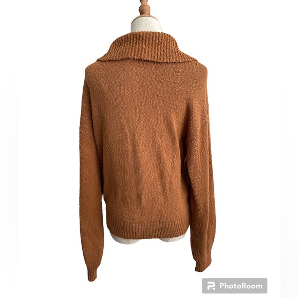 Anthropologie Maeve V-Neck Polo Honey Pullover Sweater Size Large New With Tags - Picture 6 of 13